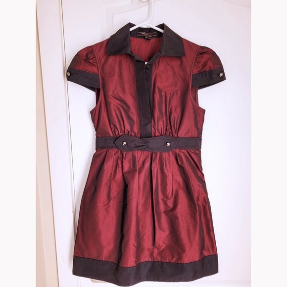 BCBGMaxAzria Iridescent Dark Red Dress (4) - Picture 1 of 7